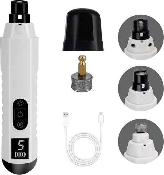 Silent Groom Pro Nail Grinder, 5 Speeds Dog Nail Grinder, Rechargeable Electric Pet Nail Trimmer File Toenail Grinder for Puppy Small Medium Large Breed Dogs & Cats
