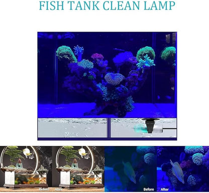KINGYEENUO Aquarium Blue Light, 3W Submersible Aquarium Light, Fish Tank Light with Timer, Submersible Waterproof Lamp for Filter Tank Sump Swim Pool