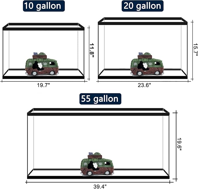 Car Wreckage Aquarium Ornament Car Wreckage for Fish Tank Underwater Landscape Decoration Hiding Cave Hideouts House Plants Supplies Accessories – Small（Green）