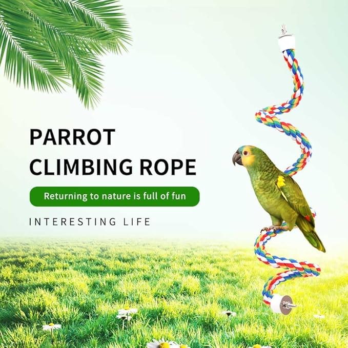 Bird Perch,Bird Rope Perch & Rope Perch,Bird Perches for Cage,Rope Perch for Conures,Parrots,Cockatiel,Lovebird,Budgerigar,Parakeet Rope Perches for Cage