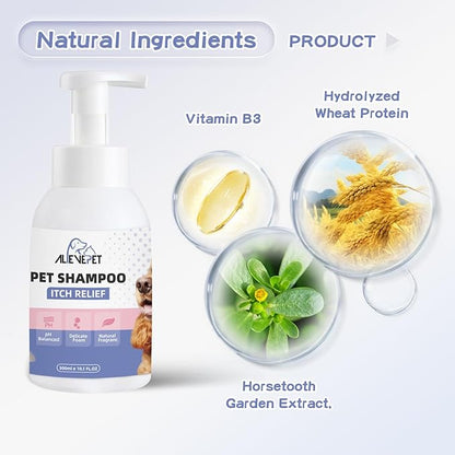 Itch Relief Dog Shampoo - Natural and Gentle Cleanser for Sensitive Skin Cats Available - Pamper Your Pet with Soothing Care - 300mlï¼10.1 FL.OZï¼