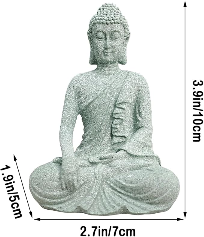 livelyfish Aquarium Buddha Statue Asian Japanese Fish Tank Decoration Zen Buda Figurines Stone Buddha Sculpture Ornaments for Fish Tank,Gift (B)