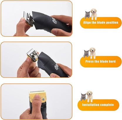 2PCS 10 Blades Dog Grooming Blades Compatible with Andis/Oster A5/Wahl KM-10 Series Dog Clippers Replacement Blades,Detachable Dog Clipper Blades(Gold 10#/2PCS)