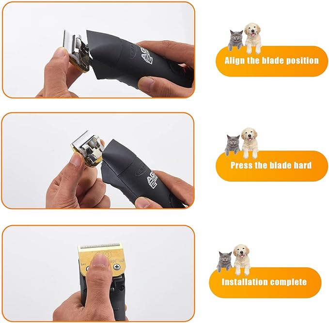 3PCS 30 Blades Compatible with Andis/Oster A5/Wahl KM-10 Series Dog Clippers, Detachable Replacement Grooming Blades (Gold 30#)