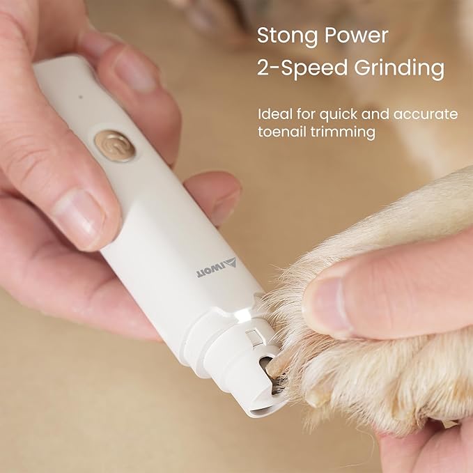 Dog Nail Grinder & Dog Nail Trimmers - Rechargeable Low-Noise 2-Speed Electric Pet Claw Clipper for Dogs & Cats, Safe Grooming Supplies for Small to Large Pets with Paw Care Essentials