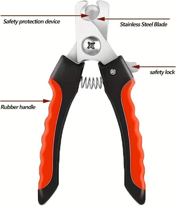 DoggyDapper Dog Nail Clippers and Trimmer with Safety Guard to Avoid Over-Cutting Toe Nails- Professional Grooming Razor Edge Blades Pet Nail Clipper with Free Nail File for Small Medium Large Breeds