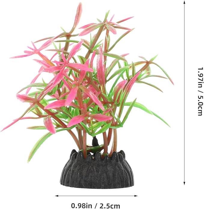 POPETPOP 40 Pcs Artificial Aquarium Plants - Mini Fish Tank Landscaping Water Plants, Plastic Small Aquarium Decor for Household and Office Aquarium