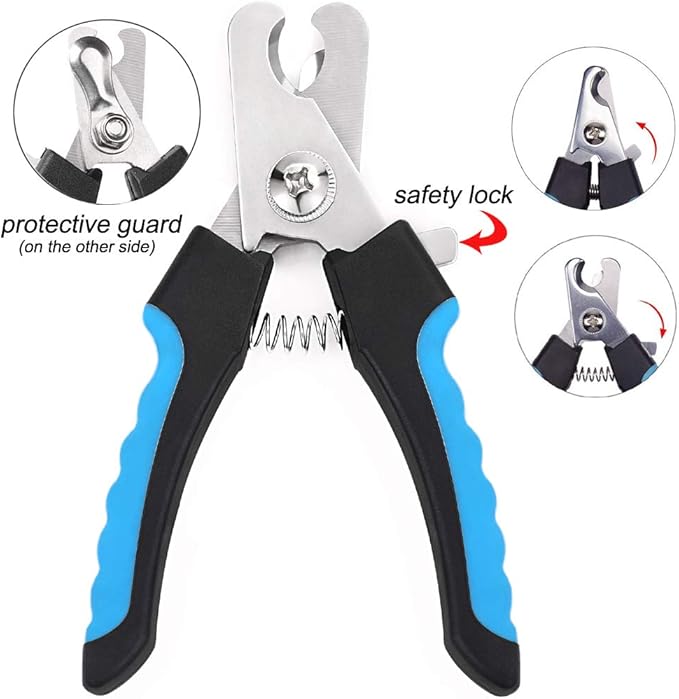 Dog Grooming Scissors Kit, Safety Round Tip, Heavy Duty Stainless Steel Dog Scissors and Dog Nail Clippers for Grooming Full Body