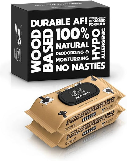 Lick-Safe Pet Wipes for Dogs & Cats - Vet-Approved & Hypoallergenic - Cleans Mud, Odors & Dander - Feline & Dog Wipes for Paws, Face & Butt - Earth-Friendly & Unscented Cat Cleaning - Pack of 200