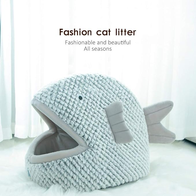 La La Pet® Plush Cat Bed Cave Calming Washable Pet House Bed Selfwarming Pet Bed Foldable Cat Sleep Tent Dog Nest Soft Puppy House Bed for Cats and Small Dogs(Red,L)