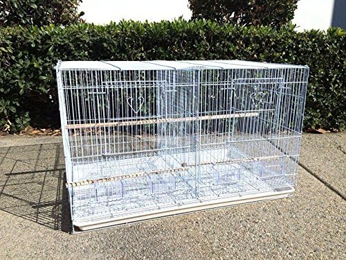 Lot of Breeding Bird Flight Cages for Canary Parakeet Aviaries Budgies Lovebird Finch (Large 30" White Divider)