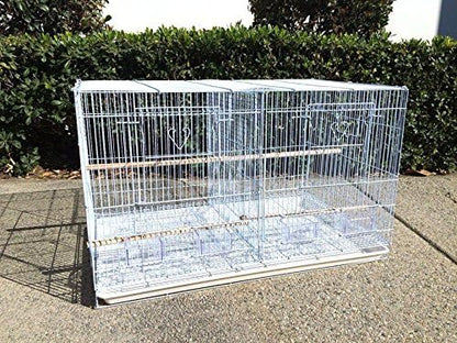 Lot of Breeding Bird Flight Cages for Canary Parakeet Aviaries Budgies Lovebird Finch (Large 30" White Divider)