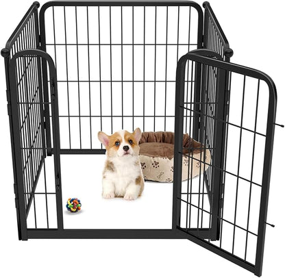 FXW Homeplus Dog Playpen for Indoor Use - Stress-Free and Safe Play, Heavy Duty 24 Inch 4 Panels Dog Pen for Puppies and Small Dogs, Black_atented