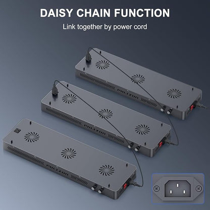 Phlizon 300W Dimmable Full Spectrum Aquarium LED Light Fish Tank Light with Daisy Chain Function for Saltwater Freshwater Coral Reef Fish Tank (28"x8.5"x2.4")