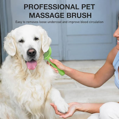 Dog Brush for Short or Long Haired Dogs, Frog Shape Dog Brush with Release Button, Dog Hair Brush Dog Grooming Deshedding Brush for Dog Kitten Rabbit Massage Removes Loose Fur