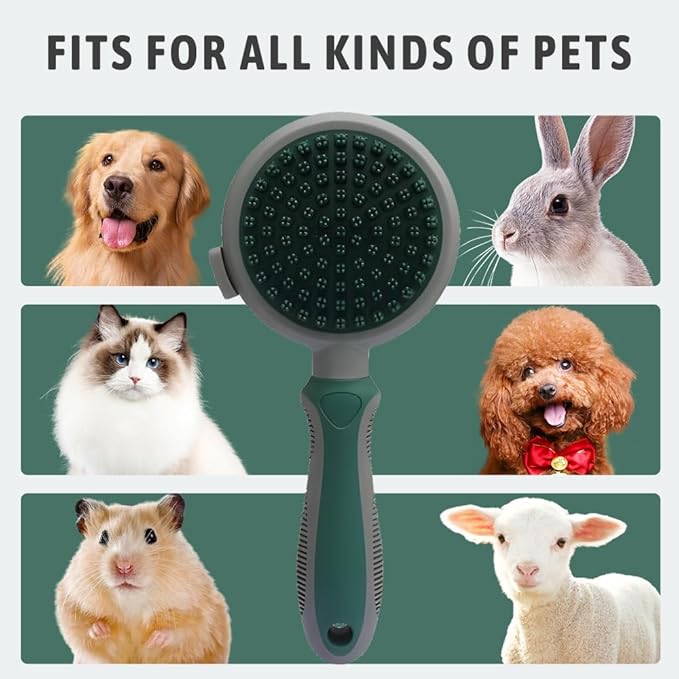 Pet Brush with MASSAGE FUNCTION, Dog Brush, Cat Brush,Retractable Double-Sided Pet Brush, Remove Brushed Pet Hair with One Click, Dog Grooming Kit