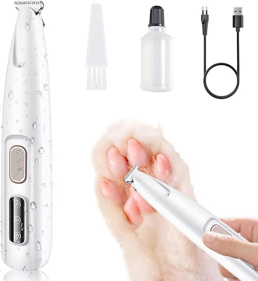 Dog Paw Trimmer,2025 Upgrades Dog Paw Trimmer with LED Light,18 mm Widen Blade, 35 dB Low Noise,Rechargeable Pet Electric Hair Clipper for Dogs and Cats