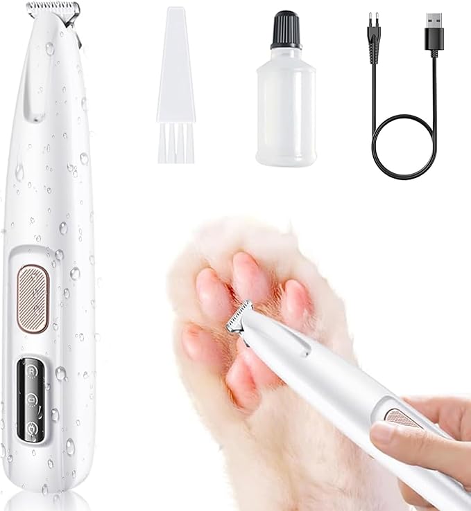 Dog Paw Trimmer,2025 Upgrades Dog Paw Trimmer with LED Light,18 mm Widen Blade, 35 dB Low Noise,Rechargeable Pet Electric Hair Clipper for Dogs and Cats(1pc)