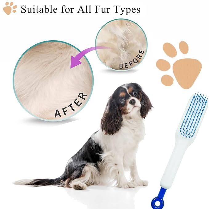 Scalable Grooming Brush for Small Dogs, Puppy Brush, Soft Dog Brush for Shih Tzus, Yorkies, Maltipoos, Maltese (White)