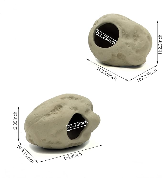 ALEGI Aquarium Decoration Rock Caves, Betta Fish Tank Accessories Hideout, Cichlid Stackable Cave Hiding (Small & Medium)