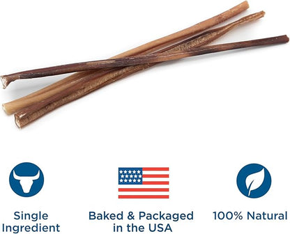 Best Bully Sticks 12 Inch Thin Bully Sticks for Dogs - 100% Natural Grain and Rawhide Free Bully Sticks for Small Dogs, Puppies, Senior Dogs | 24 Pack