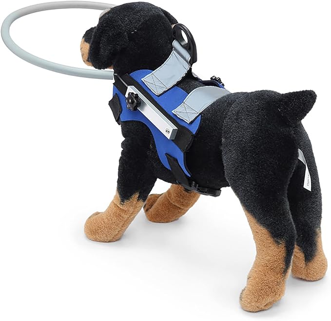 Dog Ring Harness with D-Ring, Lightweight Blind Dog Assistance Device, Visually Impaired Accessory for Dogs BlueUp Medium
