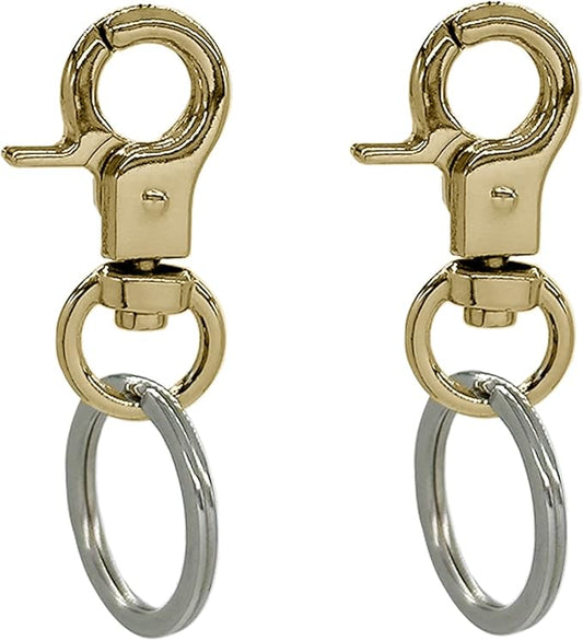 Dog Tag Clips 2 Pack Easy Change for Pet ID Tag Quick Clips Small Medium Large Dogs and Cats Collars|Gold|