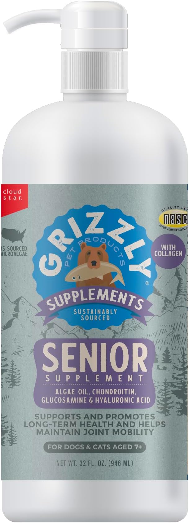 Grizzly Life Stage Liquid, Senior Health Supplement (32 FL. OZ)