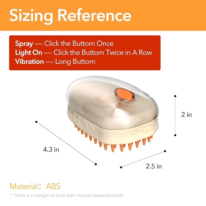 4-in-1 Pet Steam Vibrating Brush, Nano Steamy Brush for Shedding, Hair Remover, Wood's Lamp, Dog Detangler Spray Dematting, Cloud Care Water Brush for indoor Cat & Dog (UV + Vibration)