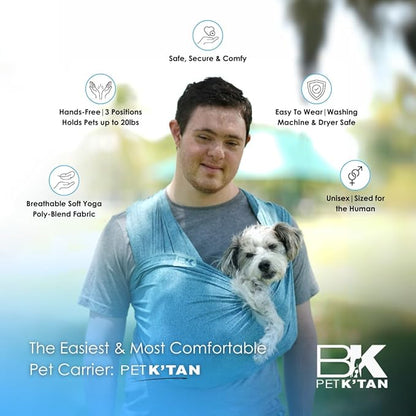 Pet K'tan Dog Sling Carrier: Hands Free for Small & Medium Dogs - #1 Pet Travel Accessory & Gift -Bond with New Puppy- Safe Durable Soft-Hands Free - Cats & Small Animals Anti-Anxiety-Sized for Human