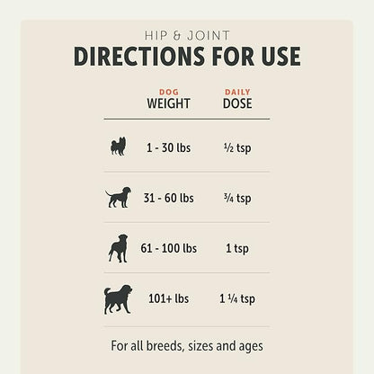 Hip & Joint - Joint Supplement for Dogs with Green Lipped Mussel, Eggshell Membrane and Curcumin - Veterinarian Formulated - 60 Day Large Dog Supply