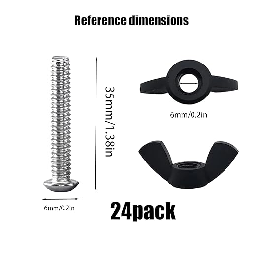 12 Pcs M6 Pet Carrier Fasteners, Stainless Steel Replacement Bolts for Plastic Pet Carrier Dog Kennel Hardware Kit Cat Cage Carrier Parts