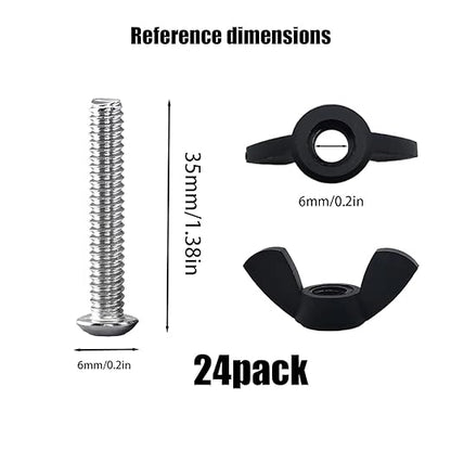 12 Pcs M6 Pet Carrier Fasteners, Stainless Steel Replacement Bolts for Plastic Pet Carrier Dog Kennel Hardware Kit Cat Cage Carrier Parts