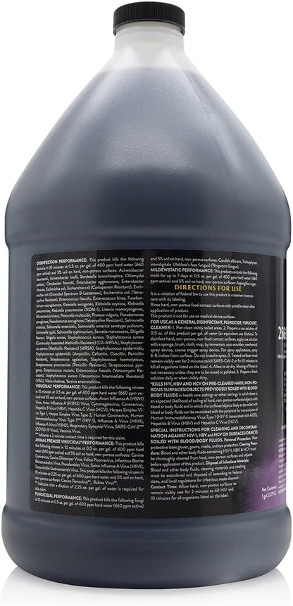 256:1 Disinfectant, 1 Gallon - Liquid Concentrate Disinfectant and Deodorizer, Sanitizer for Veterinary Clinics and Kennels, Effective Against Viruses and Bacteria (Lavender)