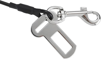 Dog Leash for Car, Stainless Steel Cable Chew Proof Dog Tetherï¼_et Vehicle Restraint Tetherï¼_og Lead with Double Clip Buckle Latch (40 inch)