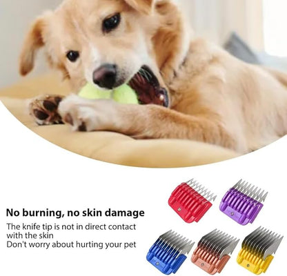 5 Pcs Stainless Steel Pet Clipper Guide Comb Kit for Andis Oster A5 Wahl KM10 Series Clipper Detachable Blade