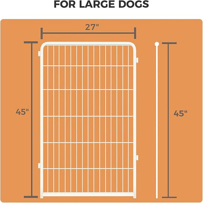 FXW Homeplus Dog Playpen for Indoor Use - Stress-Free and Safe Play, Heavy Duty 45 Inch 4 Panels Dog Pen for Large Dogs, White_atented