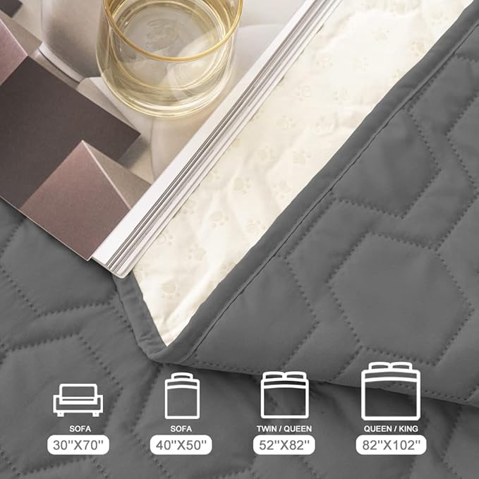 Waterproof and Non-Slip Dog Bed Cover and Pet Blanket Sofa Pet Bed Mat ï¼_ar Incontinence Mattress Protectors Furniture Couch Cover for Most Cats Dogs,Petsï¼30x70-Dark Greyï¼