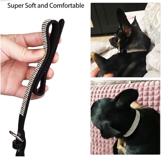 Small Dog Collars for Female Dogs, Rhinestone Dog Collar with Diamond Crystal Glitter Bling Female Cat Collars for Puppy XXS XS Small Dogs and Kitten, Dark Red, S