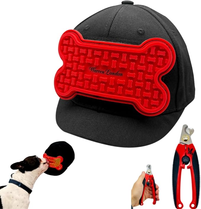 Warren London Distract-A-Hat & Nail Clipper Bundle | Grooming Distraction Hat + Stainless Steel Dog Nail Clippers | Stress-Free Grooming for Dogs