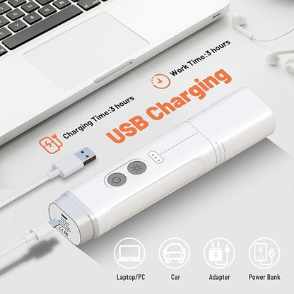 NUMINA Dog Nail Grinder with 2 LED Light 3-Speed Professional Electric Rechargeable Pet Nail Trimmer Quiet Painless Paws Grooming & Smoothing for Small Medium Large Dogs & Cats (White)