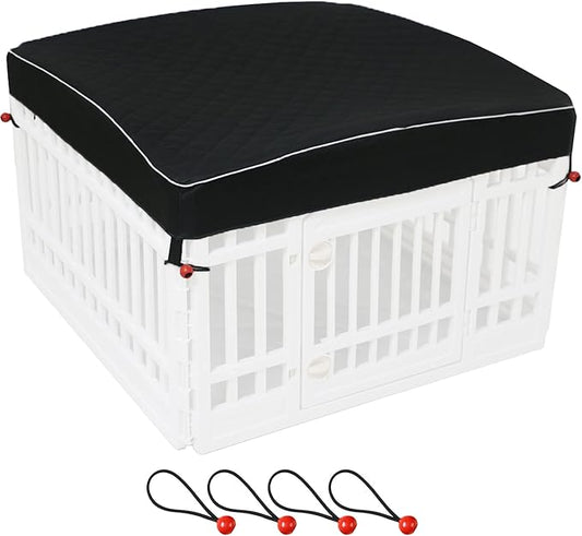 Dog Pen Cover Dog Playpen Cover for Pets,Provide Shade and Security for Indoor Outdoor Dog Pen,Pet Playpen Cover Fits 35 inch Playpen 4-Panels (Playpen Not Included!!!)
