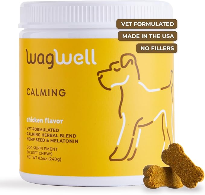 WagWell Allergy and Itch Chews & Calming Chews Bundle - Itch Relief and Digestive Health - Anxiety Relief