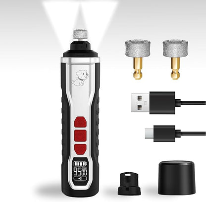 Dog Nail Grinder Upgraded, Professional 5-Speed Electric Rechargeable Pet Nail Trimmer Super Quiet Painless Paws Grooming & Smoothing for Small Medium Large Dogs & Cats