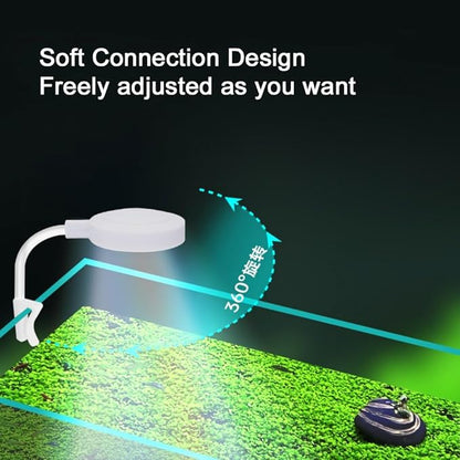 Tyasoleil Mini LED Aquarium Clip Light with 360° Rotation & Flexible Gooseneck, USB-Powered High Brightness Fish Tank Light for Aquatic Plants, Waterproof Cover, Eye-Caring Flicker-Free