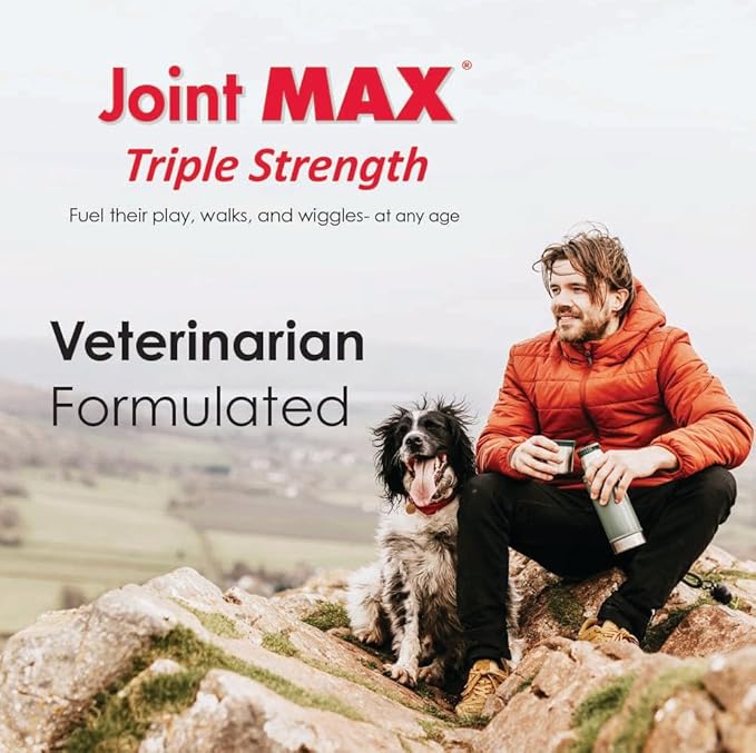 PHS Joint MAX Triple Strength (TS) Soft Chews for Dogs - Glucosamine, Chondroitin, MSM, Turmeric, Omega 3 - Hip and Joint Pain Relief and Support for Dogs - Made in USA - 30 Soft Chews