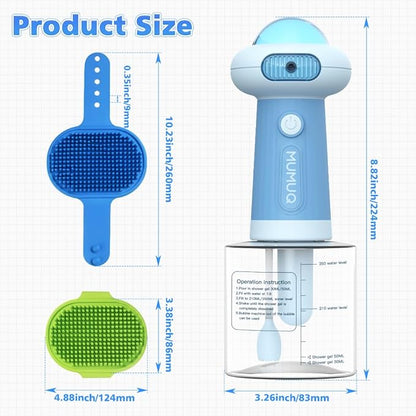 Electric Dog Shampoo Dispenser, IPX7 Automatic Dog Soap Dispenser, Soap Frother Dogs Grooming with Brush for Dogs and Cat Bathing, Shampoo Foamer Pet Bath Supplies, Bathroom, Kitchen Sink