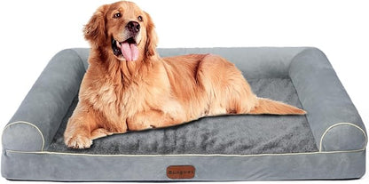 Dog Beds Large Sized Dog, Orthopedic Dog Bed, Waterproof Dog Bed, Washable Dog Bed, 47" x 31" x 8" Light Gray