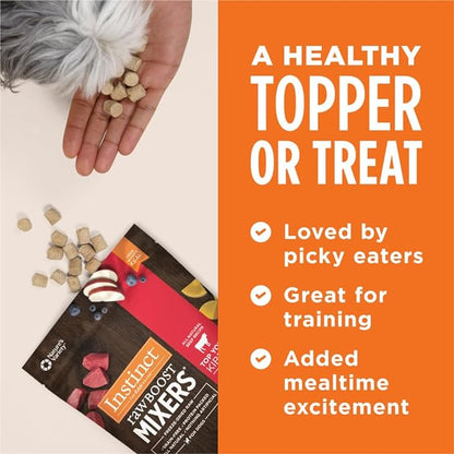Instinct Raw Boost Mixers Freeze Dried Dog Food Toppers For Dry Food, Grain Free Dog Food Toppers with Beef For Dogs, 6 oz