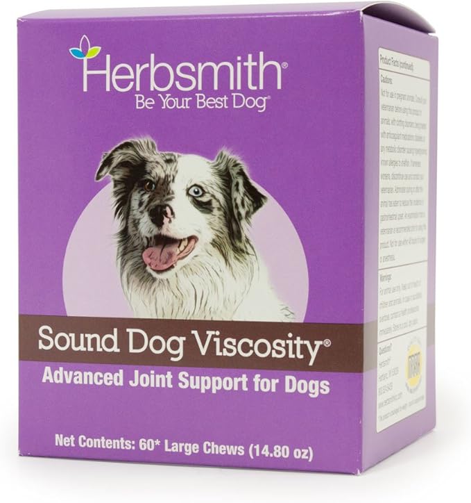 Herbsmith Sound Dog Viscosity Joint Support Chews for Dogs, 60 Count Large